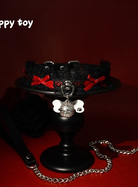 「puppy toy」蕾丝铃铛项圈choker蝴蝶结男女M颈带脖洛丽塔装饰