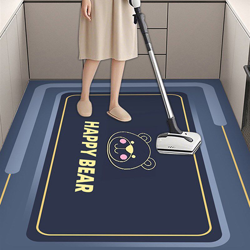 Diatom mud kitchen floor mats, non-slip and oil-proof, wipeable, wash-free, water-absorbent, oil-absorbent, dirt-resistant floor mats, waterproof large-area carpets