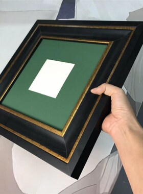 黑金色抽象简约复古艺术家风格天隆实木画框版画展览装饰相框装