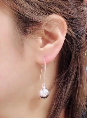 蒙古银饰民族风925银个性光面球型耳环个性耳环新疆西藏蒙古风
