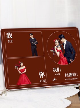 照片制作相框水晶摆台婚纱照儿童全家福宫格定制洗简约晶瓷高级感