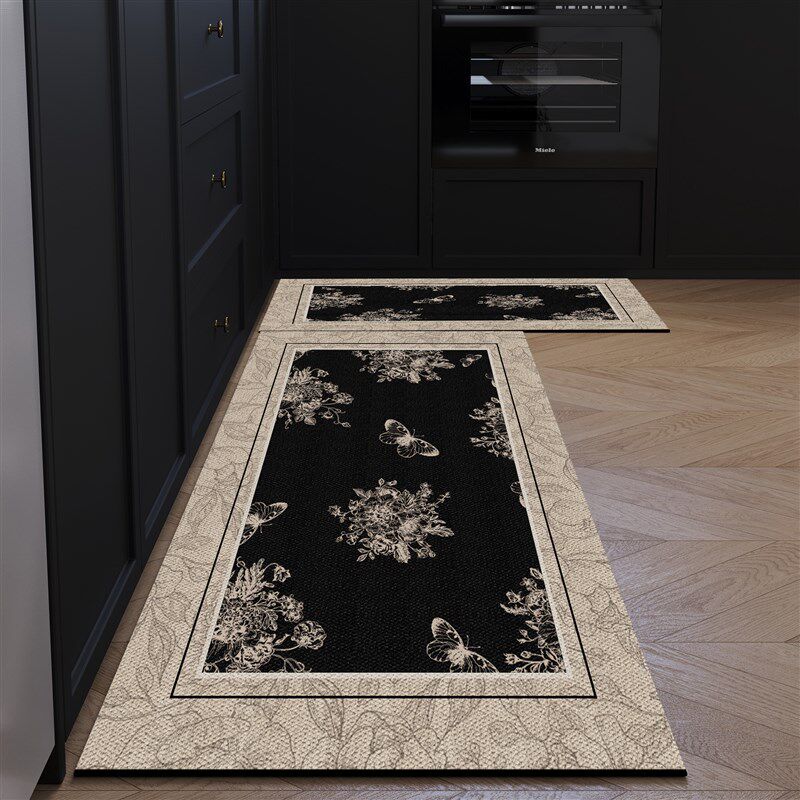 Kitchen floor mat new 2026 non-slip floor mat household carpet simple Nordic no-wash wipeable oil-proof and water-absorbent mat