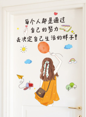 门贴纸遮丑墙面墙壁装饰品墙贴画小图案墙纸自粘卧室房间床头布置