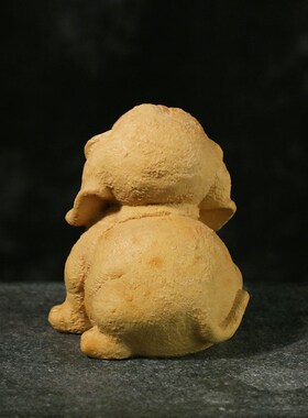 小叶黄杨木雕摆件装饰卡通创意饰品礼品雕刻手工艺可爱动物沙皮狗