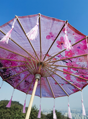 小号儿童流苏女童古装女古风舞蹈防晒道具汉服伞油纸伞雨伞中国风