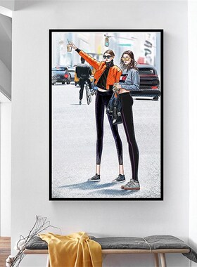 服装店装饰画抽象创意海报图女装店时尚个性挂画收银台背景墙壁画
