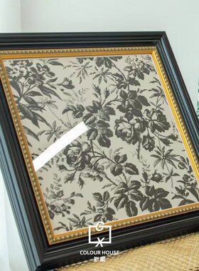 复古黑色樱桃花叶子客厅卧室小幅装饰画厨房挂画