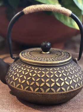 中式铸铁壶摆件酒店茶室软装仿古茶壶复古工艺品新中式风格摆设