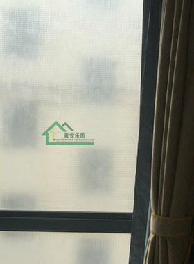 窗户玻璃贴纸遮光窗花纸窗贴白格子防晒隔热遮阳带胶蓝色玻璃贴膜