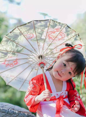 儿童古代伞古风汉服古装伞小号古典舞蹈演出女童油纸伞中国风雨伞