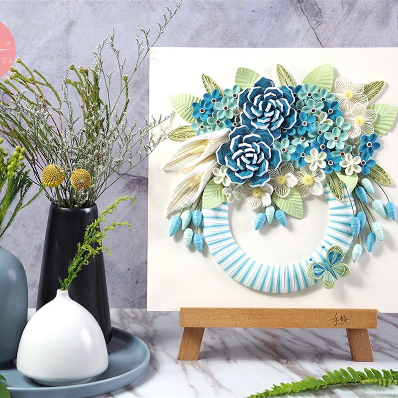 Hand rhyme quilling paper diy material package handmade set white photo frame quilling paper painting finished product custom cardboard Teacher's Day