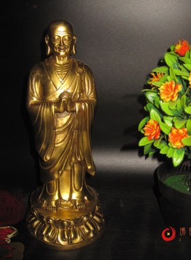 阿难迦叶尊者罗汉阿难陀摩柯迦叶护法铜佛神像佛前二弟子人物摆件