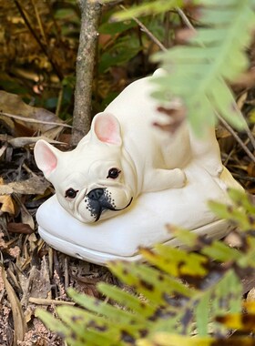 陶瓷法斗摆件手工桌面陶器法国斗牛犬周边可爱陶艺