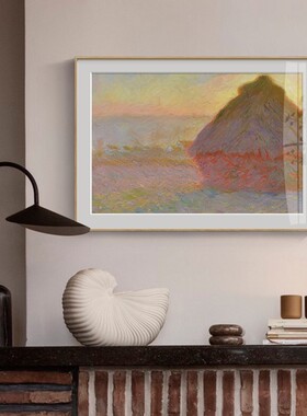莫奈干草垛客厅装饰画沙发背景墙餐厅墙面艺术挂画玄关卧室墙壁画