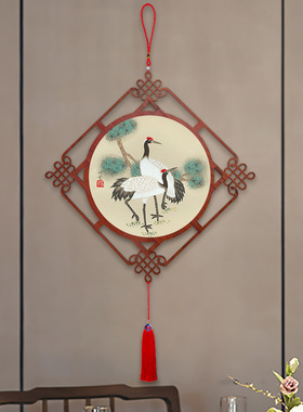 中国结大号入户门口装饰挂件书房餐厅仙鹤装饰画客厅过道花鸟挂饰