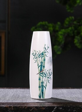 鸡毛掸子收纳瓶插鸡毛掸子的花瓶陶瓷器家居装饰品摆件插花乾燥花