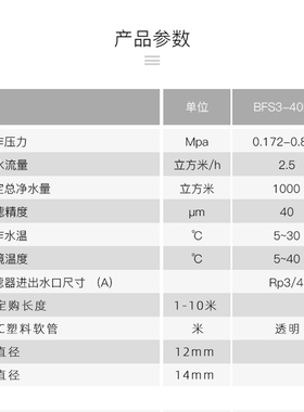 前置过滤器家用的排污软管反冲洗排水管3配件M美净水机器排废水管