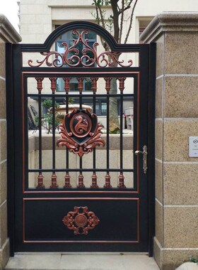 铝艺小门别墅门户外花园庭院铝合金小门小区护栏门院子单开侧门