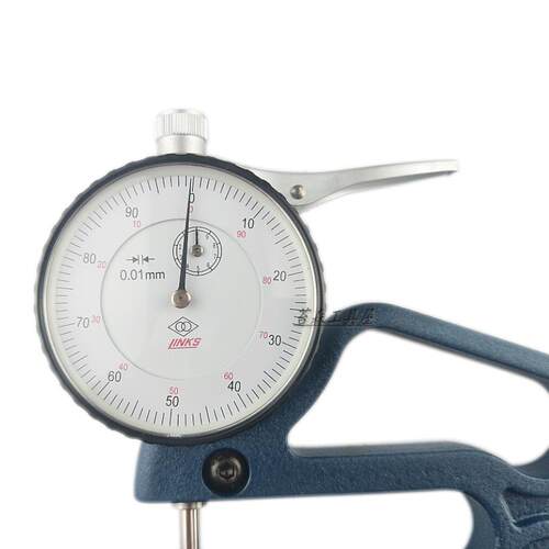 哈量测厚规0-10*30mm/60mm/120mm 带表测厚规 厚度表 测厚仪 - 图0