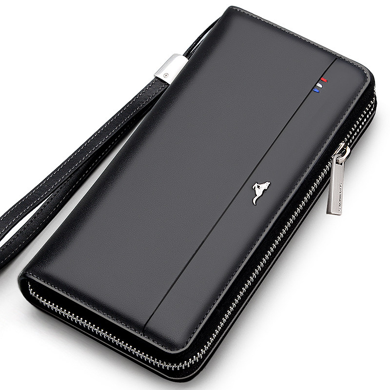 七匹狼钱包男长款真皮拉链皮夹商务 七匹狼天颜钱包