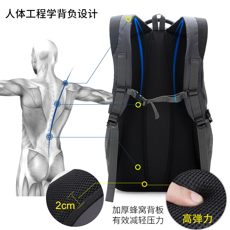 七匹狼户外女男防水大容量双肩背包 七匹狼天颜双肩背包