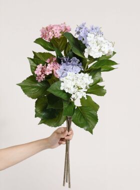 仿真绣球花 小枝2头雪球花带叶室内家居婚庆装饰花摆件布景仿真花