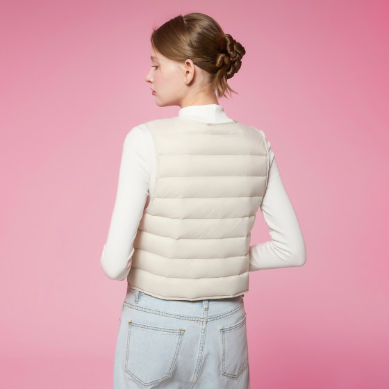 2026秋冬鹅绒轻薄羽绒服女内胆保暖马甲背心大衣内搭马夹V领内穿