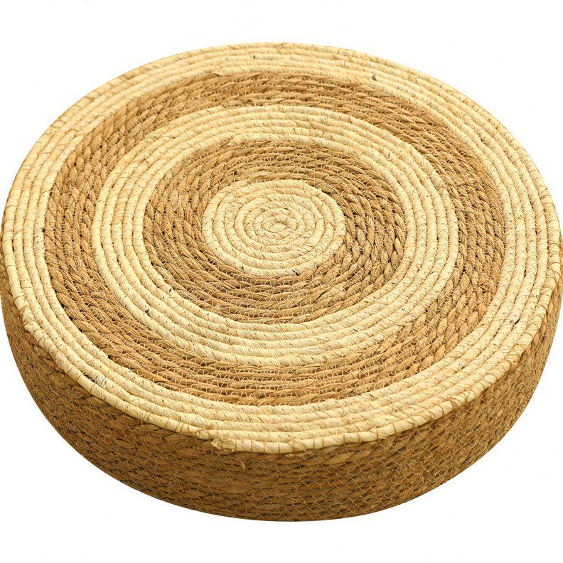 Straw pouf futon floor reading cushion carpet tatami pier lazy floor mat living room balcony bay window mat