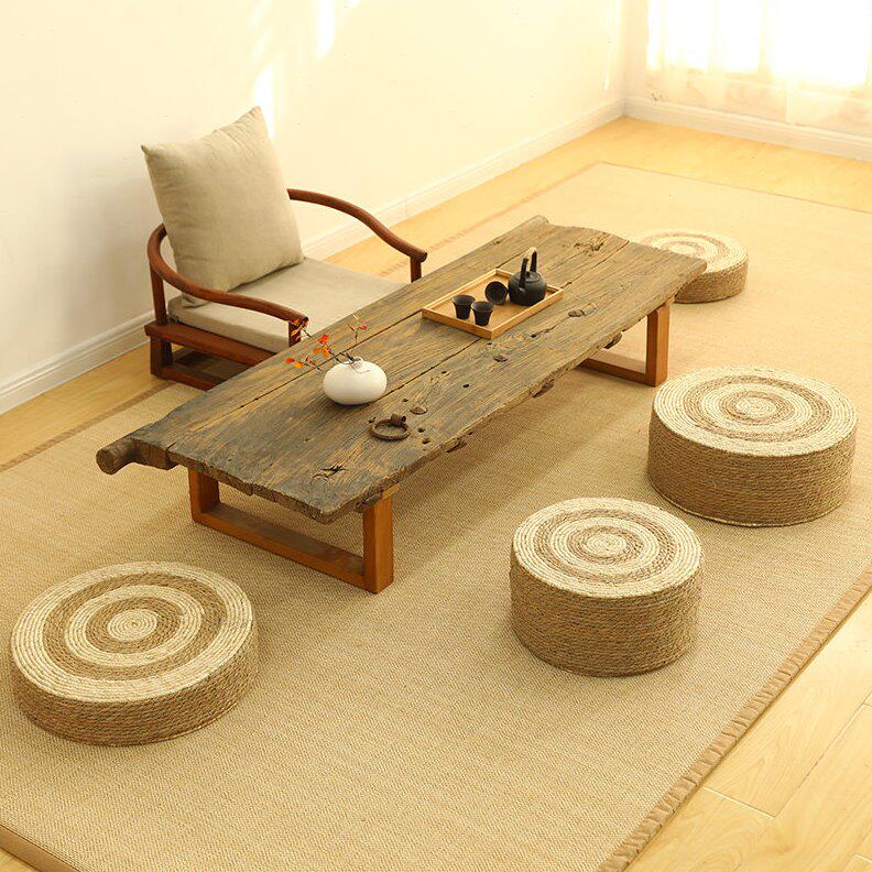 Straw pouf futon floor reading cushion carpet tatami pier lazy floor mat living room balcony bay window mat