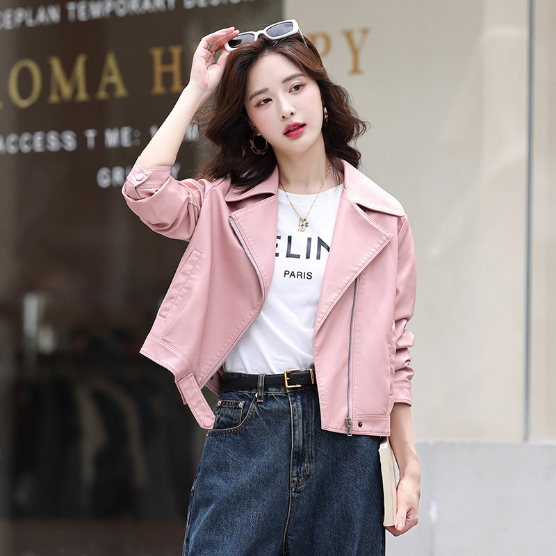 真皮皮衣女外套2025春秋新款韩版宽松休闲时尚短款翻领绵羊皮夹克,淘宝优惠券,粉丝福利购,淘宝优惠卷