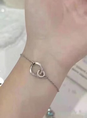 莫比乌斯环手链几何双环字母项链
