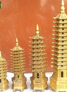 纯铜文昌塔七层九层十三层黑色塔仿古文昌塔摆件家居装饰桌面