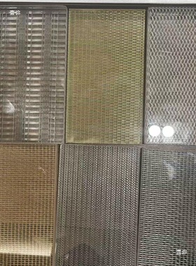 夹丝玻璃金属网编织提花网金属墙布艺术编织壁布不锈钢装饰网布