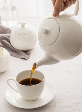 纯白陶瓷大号耐高温过滤茶冷水壶
