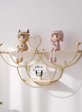 创意房间卧室置物架布置壁挂免打孔餐厅墙上简约饰客厅装饰品ins