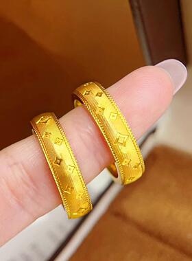 小红书同款铜镀金拉丝工艺星芒戒指小众设计感轻奢闭口食指戒