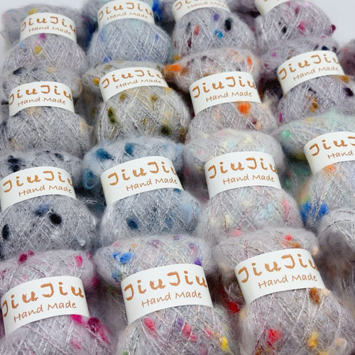 彩豆豆粗芯马海毛拉毛纱 全色系豆豆柔软舒适围巾毛衣发圈编织线 - 图2