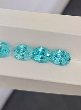 蛋形提拉法实验室培育红蓝宝石彩宝组合裸石 首饰DIY镶嵌主石