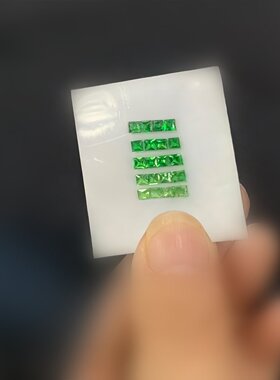 公主方3x3mm20粒1组渐变培育黄橙绿蓝宝石 耐高温首饰彩虹配石