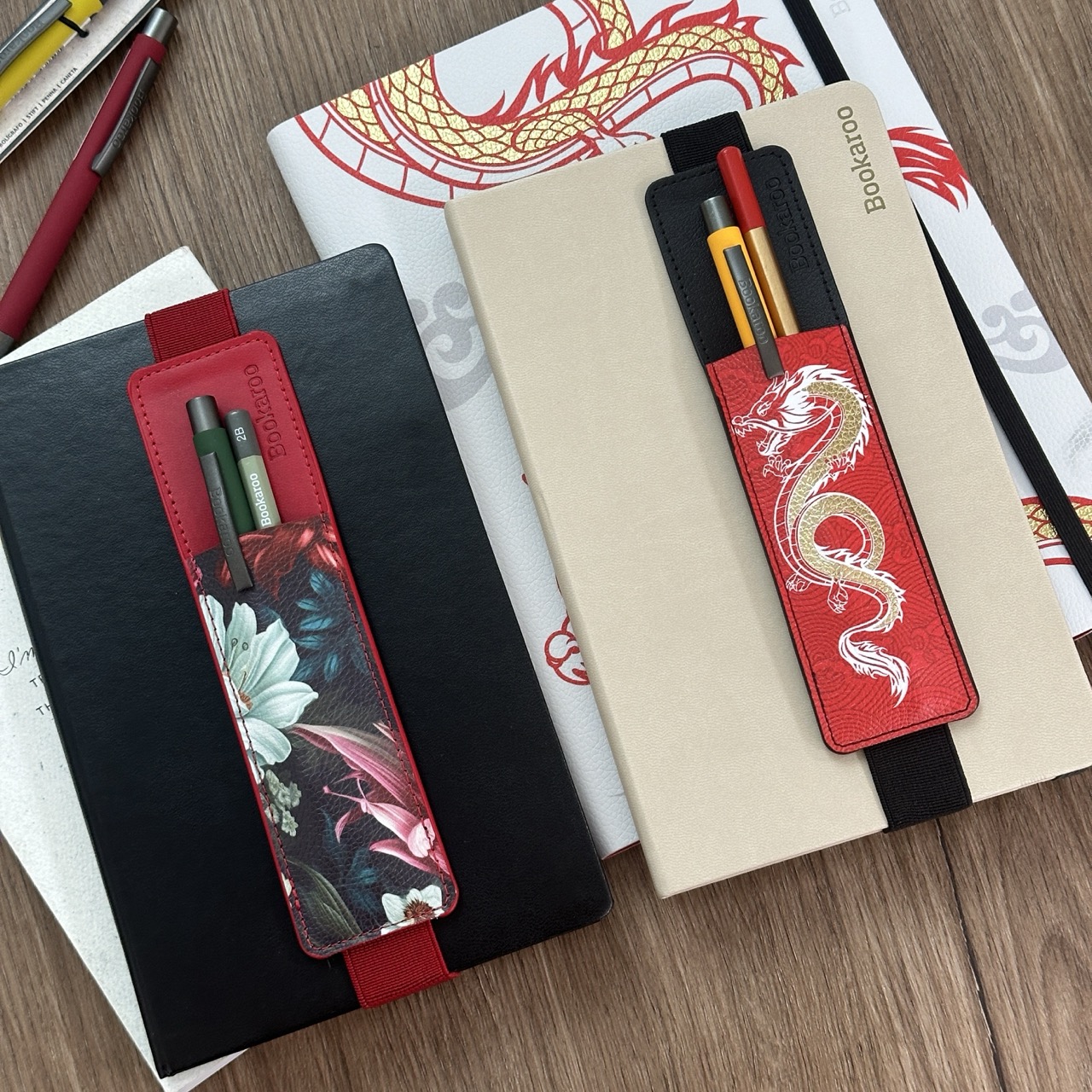 便携式读书笔袋特别版英国IF文创Bookaroo文艺风创意绑带皮质手帐 - 图3