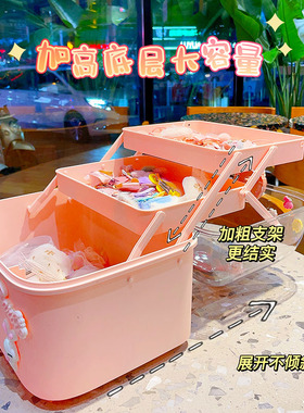 女童发饰收纳盒大容量女发箍发夹宝宝F头绳首饰盒儿童头饰饰品盒