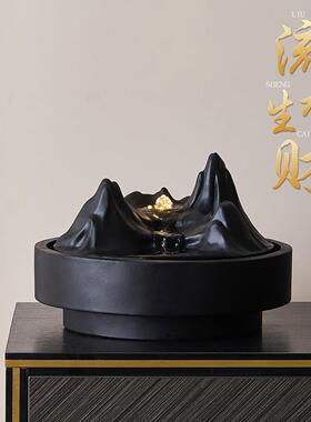 假山流水摆件循环水喷泉生财客厅茶室前台桌面装饰办公室创意礼品