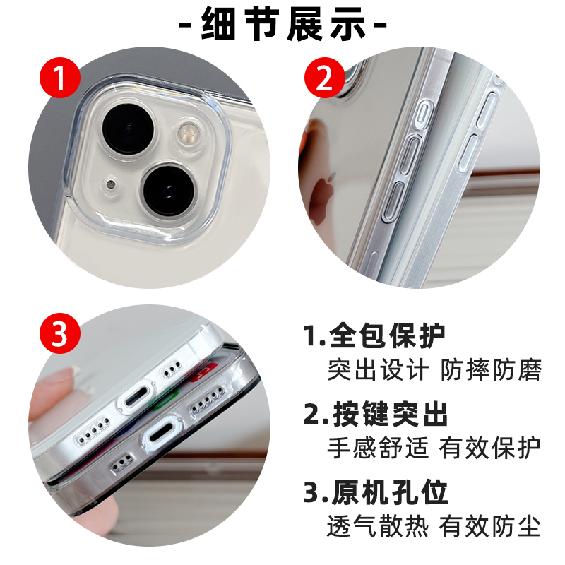 小鲨鱼iPhone16透明15薄手机壳苹果13pro max趣味14mini/11个性7/8plus男女xr简约xs款se3保护套12可爱6s适用 - 图1