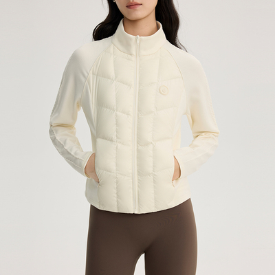 艾莱依轻薄排骨羽绒服女士插肩修身立领廓形秋冬外穿内搭保暖外套