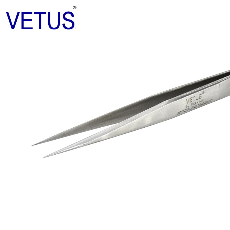VETUS high-precision tweezers ST-12 (135mm) 302 stainless steel anti-magnetic and anti-acid watch electronic repair