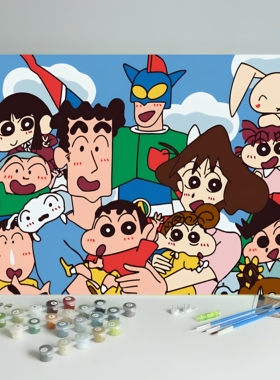 海贼王数字油画diy填色卡通动漫简单手工丙烯填充油彩画 大头路飞