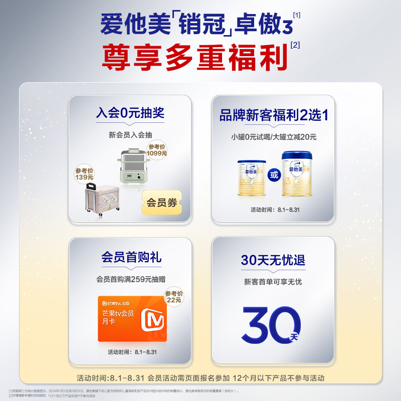 [爱他美官方旗舰店]卓傲4段儿童调制乳粉800g*6罐3-6岁