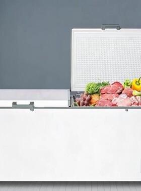 冷柜388L冰柜大容量冷藏冷冻柜保鲜两用冰柜商用大容量卧式冷柜