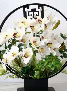 中国风铁艺插花架丝网花插花器花盆玄关酒柜客厅花架中式禅意摆件