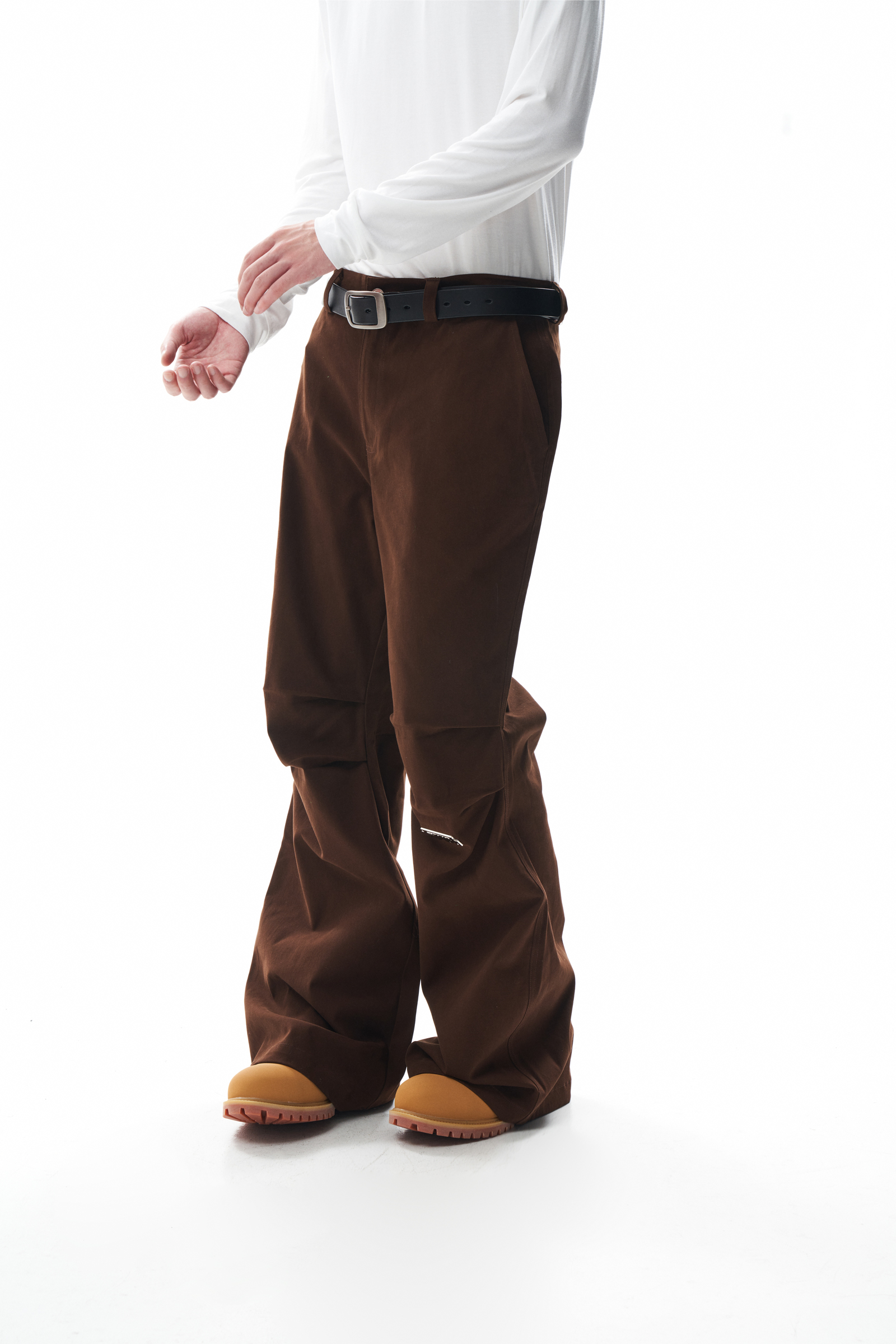 SFTTR 设计感双打褶工装休闲宽松长裤男女微喇叭 CLEAN FIT拖地裤 - 图1